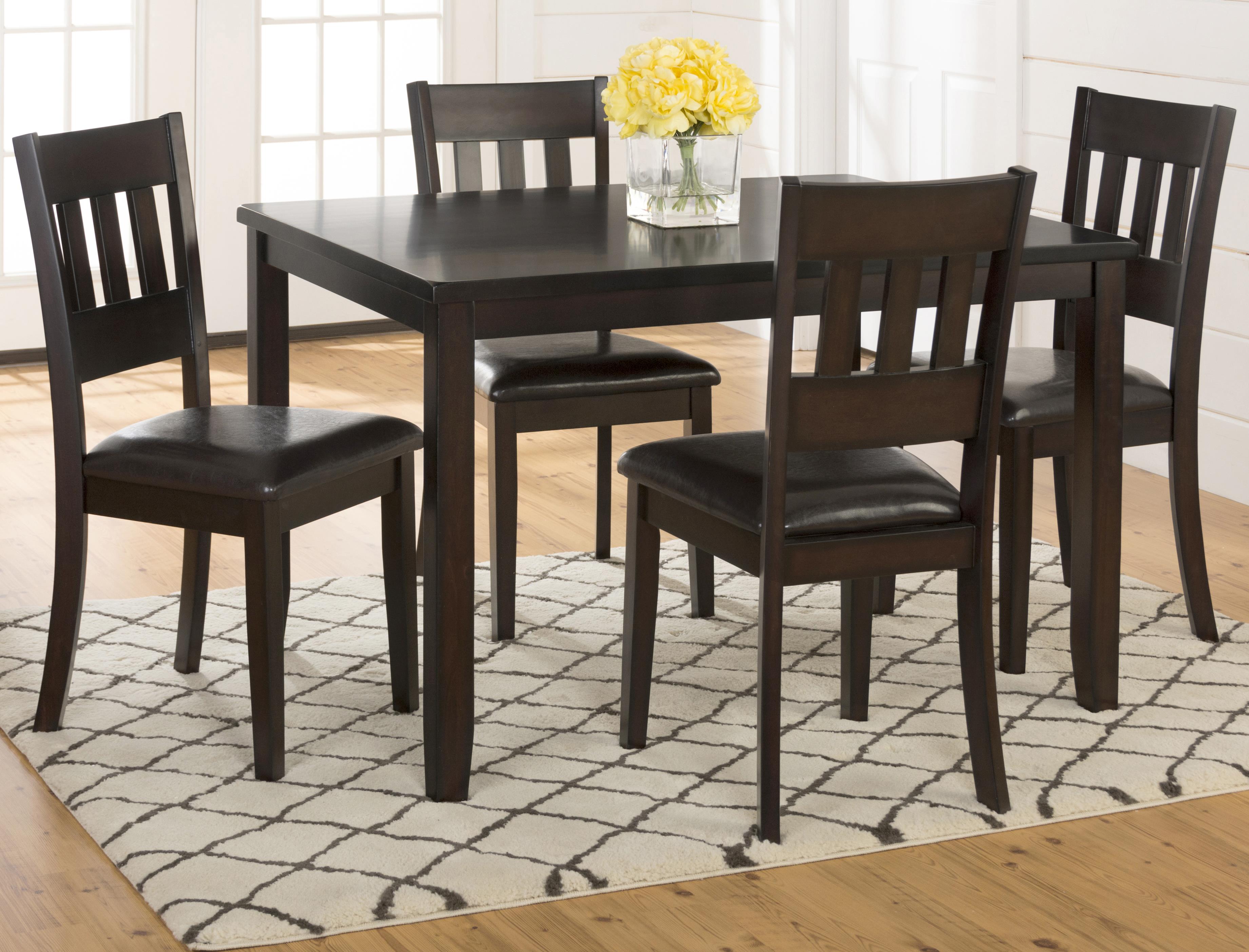 Jofran Dark Rustic Prairie 922 5Pack Table and 4 Chairs Mueller Furniture Table & Chair